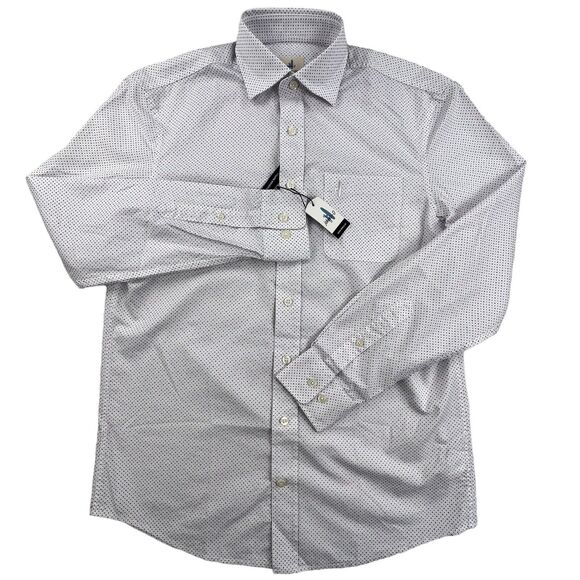 JOHNNIE-O Shirt Men S White Dot Hangin’ Out Long Sleeve Button Down Schubert NWT - Picture 2 of 16
